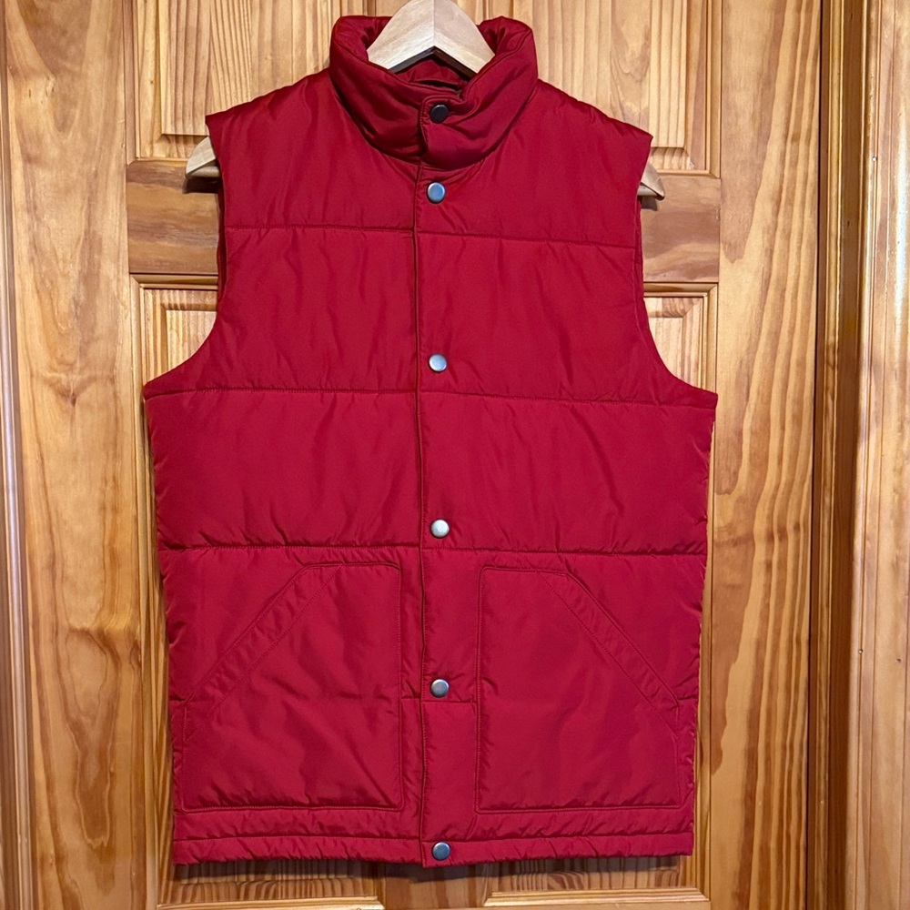 Lands' End Red/Orange Quilted Vest